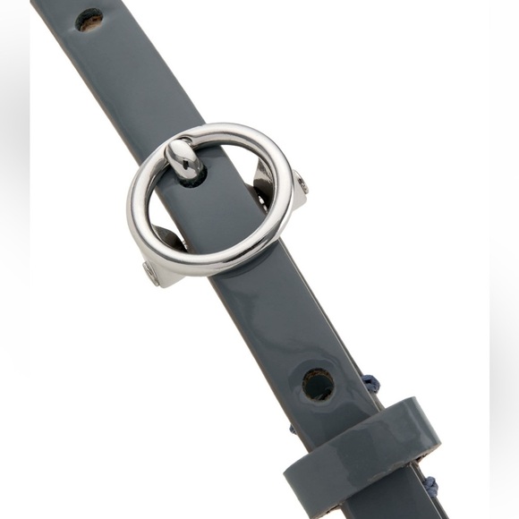 🆕 Tory Burch Authentic Miller Silver & Leather Blue Enamel Double Wrap Bracelet - Picture 11 of 12